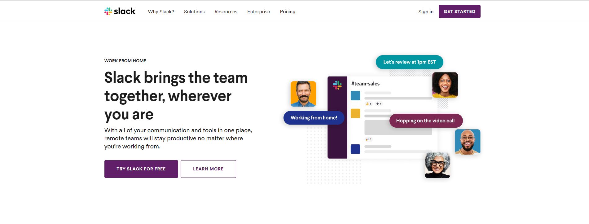 Screenshot of Slack