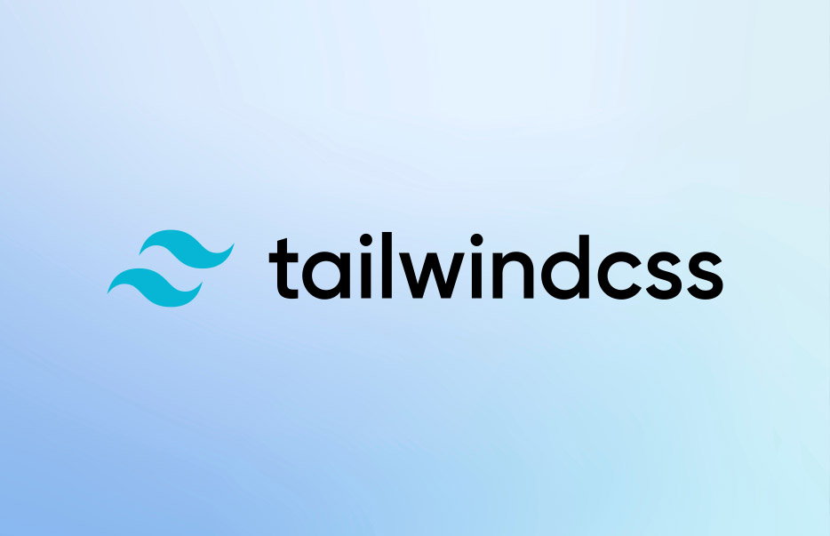Tailwind CSS logo on a soft blue background
