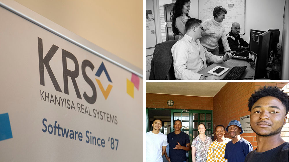 A collage showing staff members of KRS working together