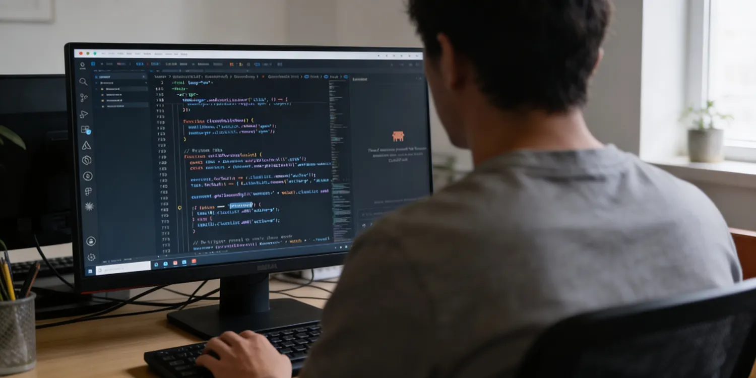 Senior developer coding with AI